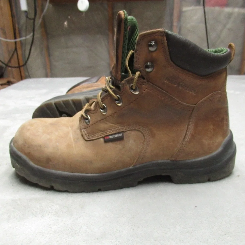 Red Wing Mens 9.5D King Toe Boots Brown Leather 435 Waterproof EH Soft Toe Work